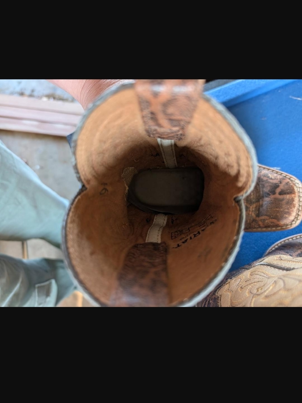 Kids Ariat Brown Leather Western Boot Interior Label - Picture 2 of 6